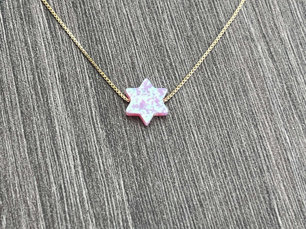 Opal Star of David Sterling Silver or 14kt Gold Filled Necklace