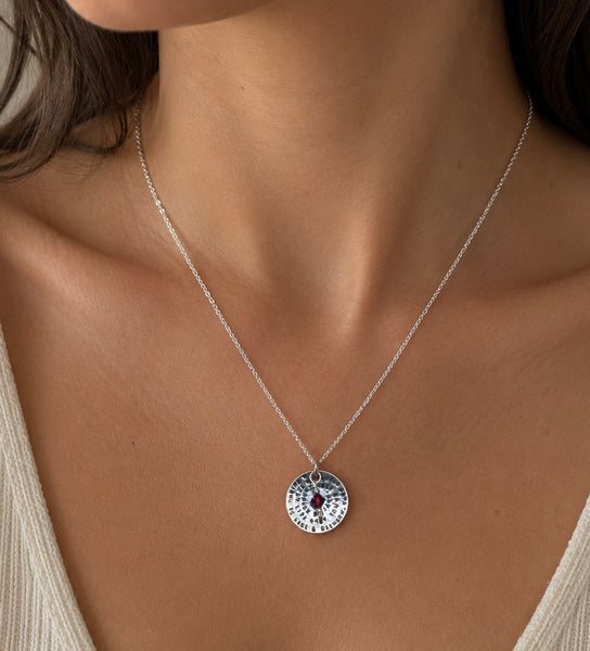 Sterling Silver Friendship Necklace with Birthstone