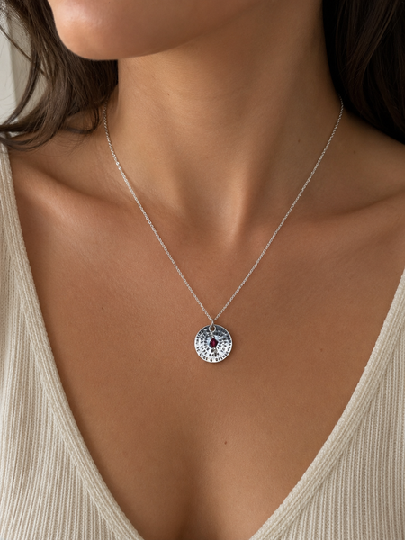 Sterling Silver Friendship Necklace with Birthstone