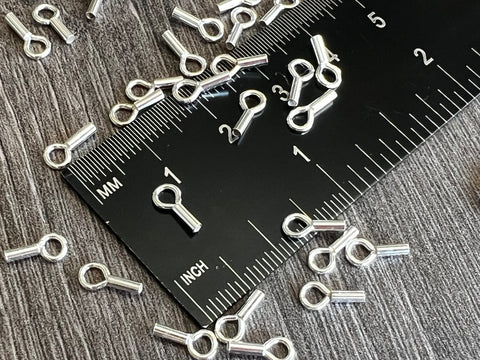 1mm Sterling Silver Crimps / End Caps Smooth