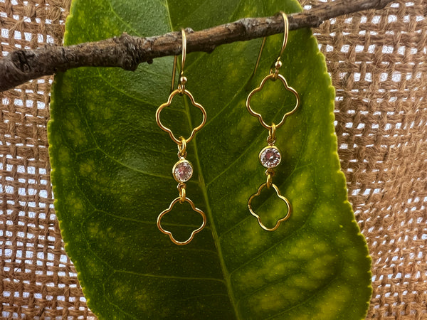 Sterling Silver or 14kt Gold Filled Clover Dangle Earrings