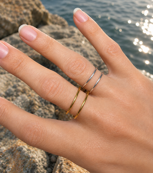 sterling silver or 14kt gold filled double adjustable ring