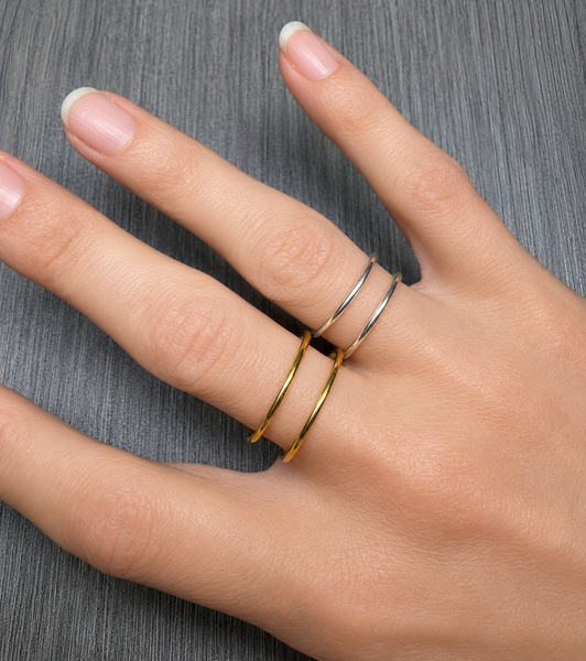 NEW !! Sterling Silver or 14kt Gold Filled Double Ring