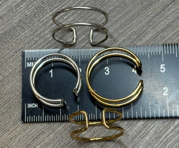 NEW !! Sterling Silver or 14kt Gold Filled Double Ring