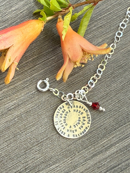 Sterling Silver Friendship Bracelet with Optional Birthstone
