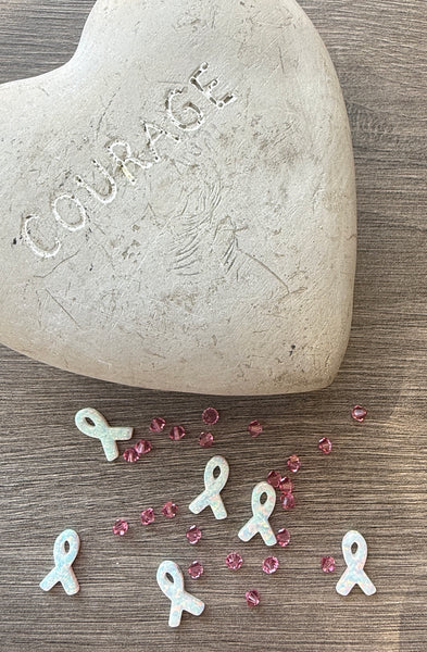 Breast Awareness Ribbon Necklace: Sterling Silver or 14kt Gold Filled - Choose your design and length