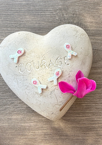 Breast Awareness Ribbon Necklace: Sterling Silver or 14kt Gold Filled - Choose your design and length