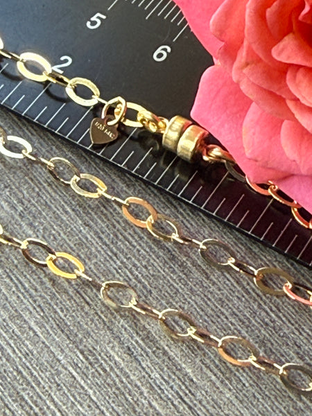 New ! 14kt Gold Filled Necklace: Oval Link Chain with Magnetic Clasp - Choose your length