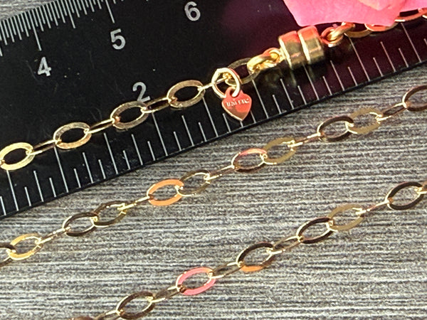 New ! 14kt Gold Filled Necklace: Oval Link Chain with Magnetic Clasp - Choose your length