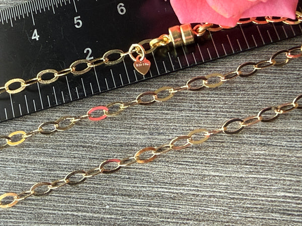 New ! 14kt Gold Filled Necklace: Oval Link Chain with Magnetic Clasp - Choose your length