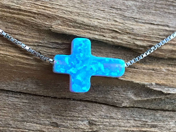 Sterling Silver Necklace with Magnetic Clasp & Cross