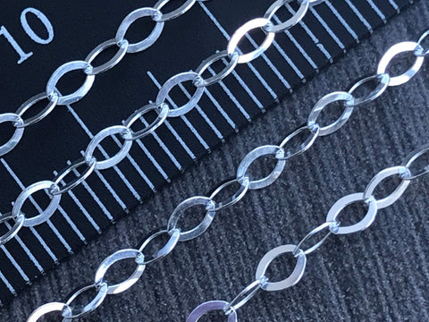 Sterling Silver Oval Flat Link Chain