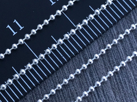 Sterling Silver 1mm Diamond Cut Bead/Ball Chain