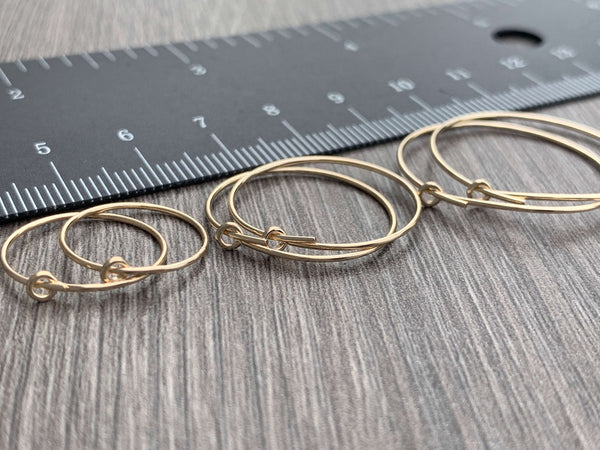 14kt Gold Filled Beading Wire Hoop Earrings