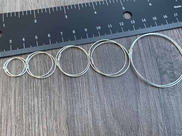 Sterling Silver Ear Wire Beading Hoops