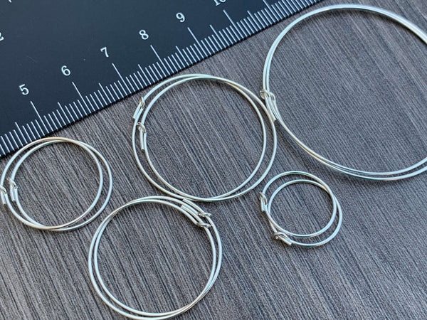 Sterling Silver Ear Wire Beading Hoops