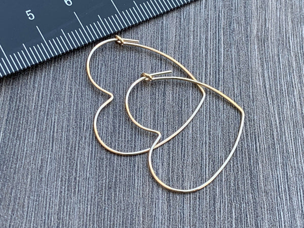 14kt Gold Filled Heart Shaped Beading Hoops