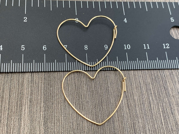 14kt Gold Filled Heart Shaped Beading Hoops