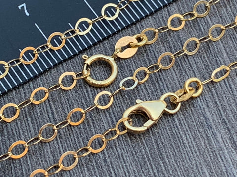 14kt Gold Filled  Necklace - Round Flat Links