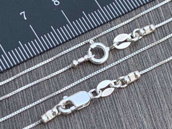Sterling Silver Necklace -  0.7mm Box Chain