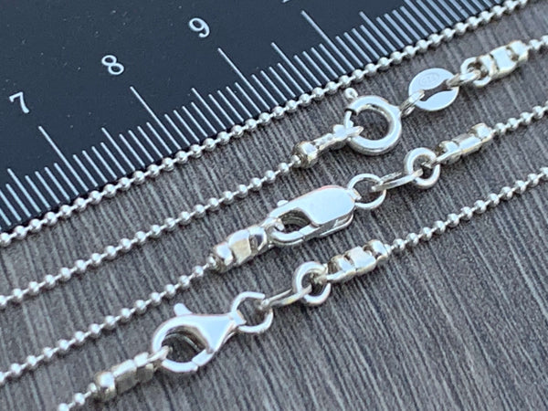 Sterling Silver Necklace - 1.2mm Bead Chain
