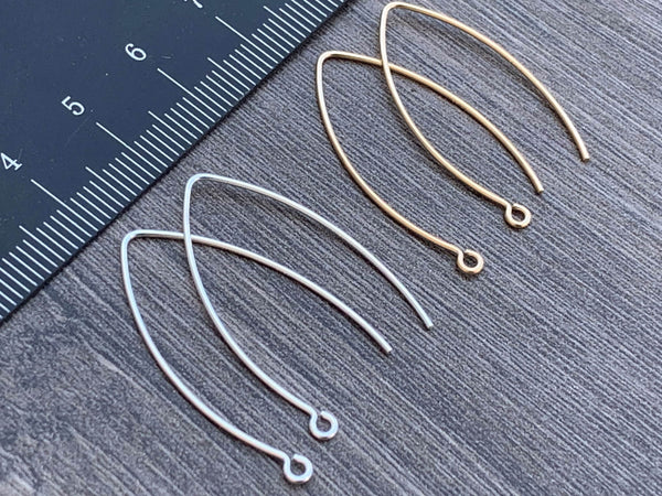 V Ear Wire Hooks - Sterling Silver or 14KT Gold Filled