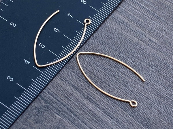 V Ear Wire Hooks - Sterling Silver or 14KT Gold Filled