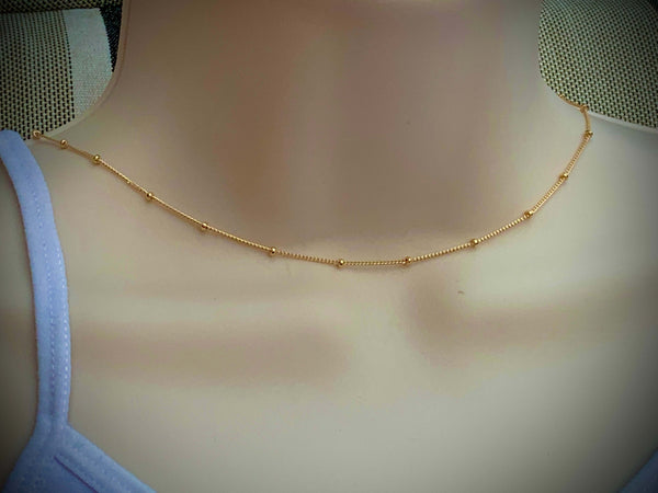 14kt Gold Filled Delicate Choker Necklace - With or Without Heart