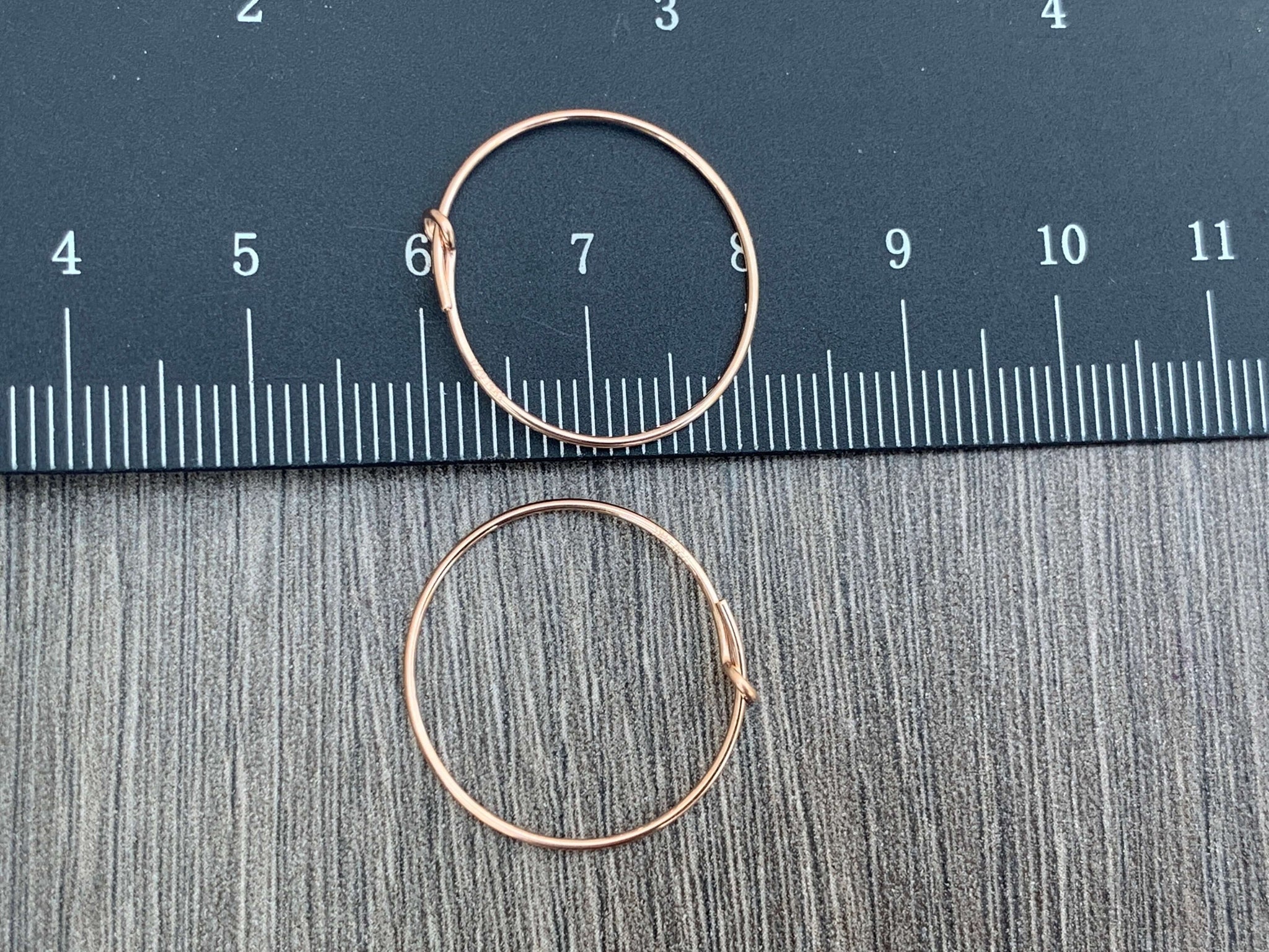 14kt Rose Gold Filled Beading Wire Hoop Earrings