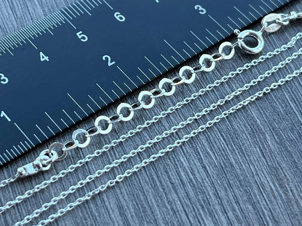 Sterling Silver Necklace with 2" Extender - 1mm Link Chain
