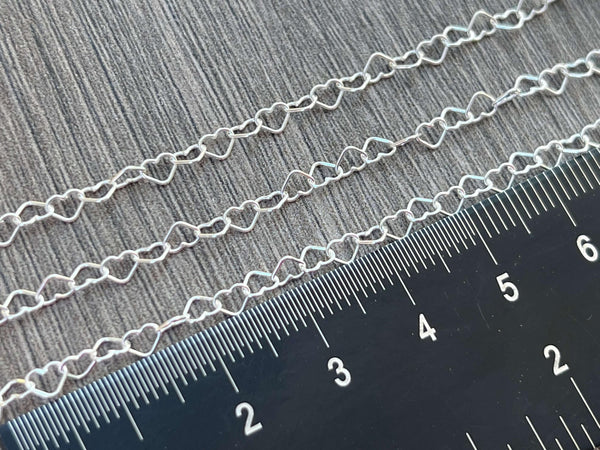 Sterling Silver 4mm Heart Chain