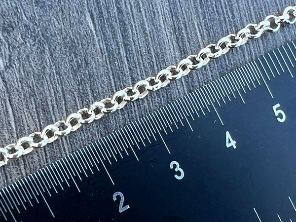 Sterling Silver Rolo Link Chain - 2mm, 3mm & 4mm