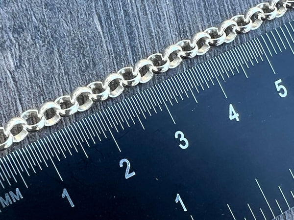 Sterling Silver Rolo Link Chain - 2mm, 3mm & 4mm