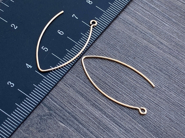 14kt Gold Filled Puffy Heart V Hook Earrings