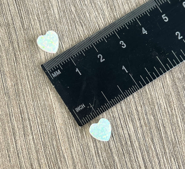 8mm Opal Heart Charm