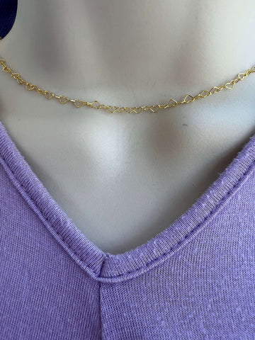 14kt Gold Filled  Heart Chain Necklace, Choker or Lariat