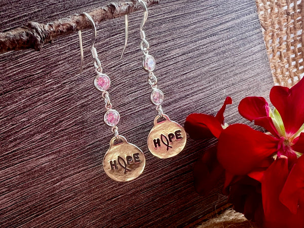 Sterling Silver Hope Dangle Earrings