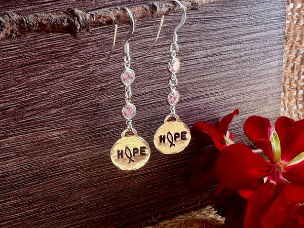 Sterling Silver Hope Dangle Earrings