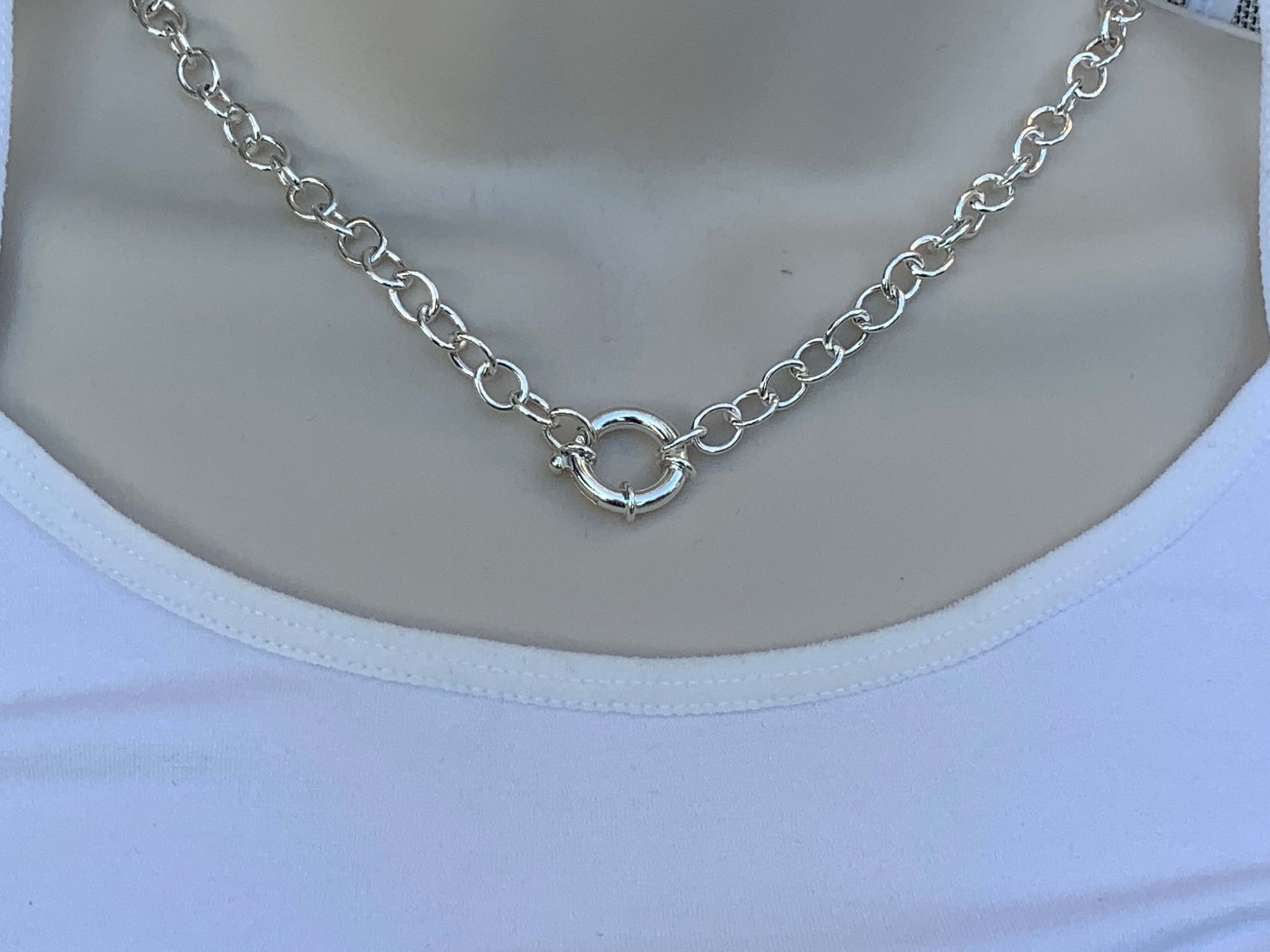Sterling Silver Bolt Clasp Necklace – NamiCharms