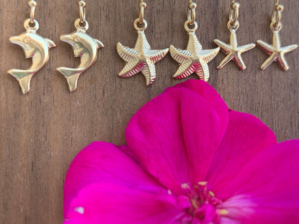 14kt gold filled starfish or dolphin earrings
