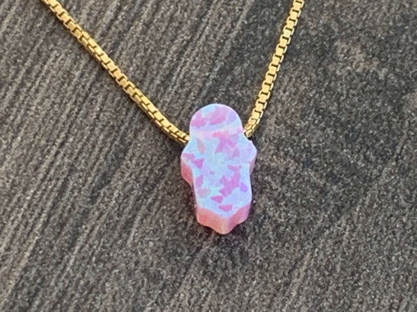 14kt Gold Filled Pink Hamsa Necklace