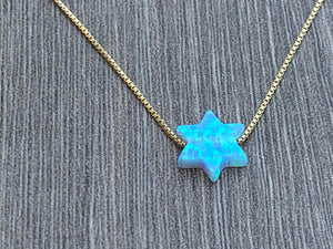 Opal Star of David Sterling Silver or 14kt Gold Filled Necklace