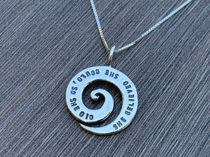 She Believed She Could So She Did - Sterling Silver Necklace