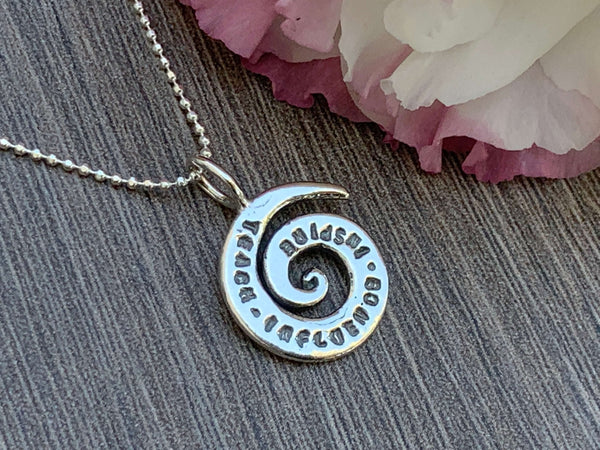 TEACH INFLUENCE INSPIRE - Sterling Silver Necklace 