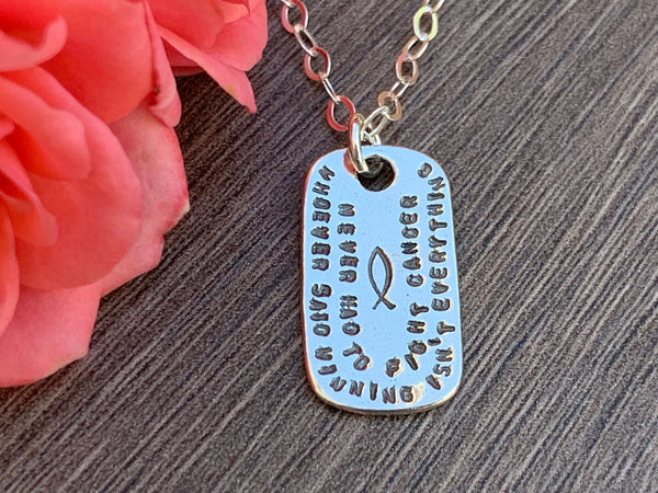 Sterling Silver Cancer Awareness Necklace 