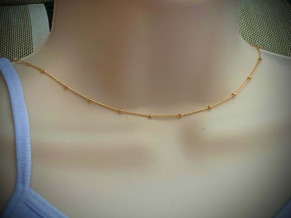 14kt gold filled satellite choker necklace 