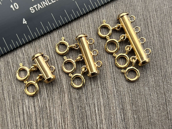 Sterling Silver or 14kt Gold Filled Layered Detangler Clasp - 50 units - Bulk