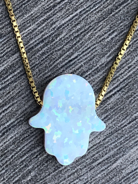 Opal Hamsa 14kt Gold Filled Necklace