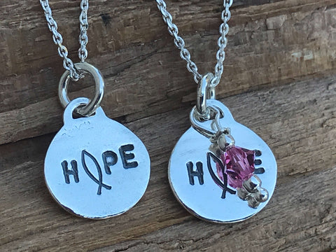 Hope Awareness Sterling Silver Necklace 