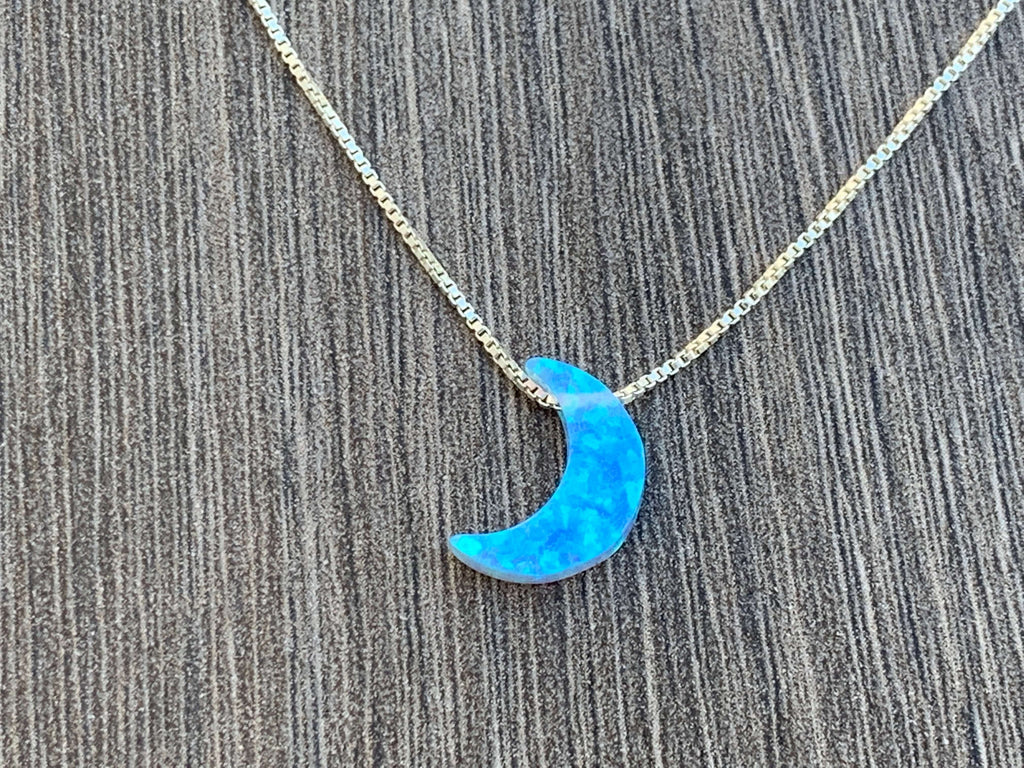 Moon Necklace Opal Star Gold Crescent Moon Necklace with North Star Pendant  | eBay